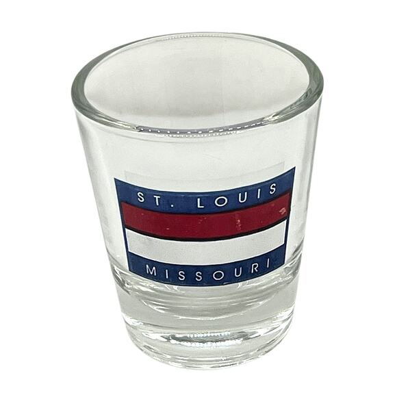 Vtg St. Louis Missouri Souvenier Blue Red White Logo Standard Shot Glass - 810 - Picture 1 of 1